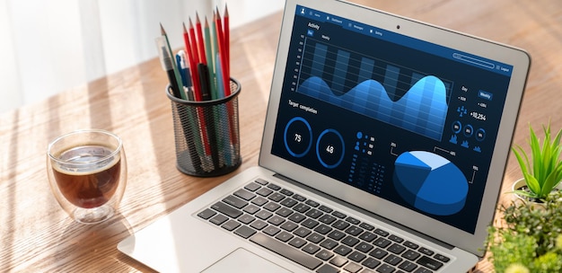 El panel de datos empresariales proporciona análisis de inteligencia empresarial modernos