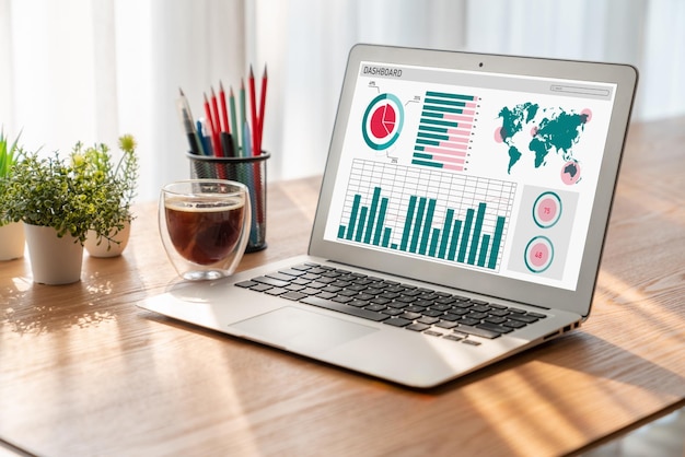 El panel de datos empresariales proporciona análisis de inteligencia empresarial modernos