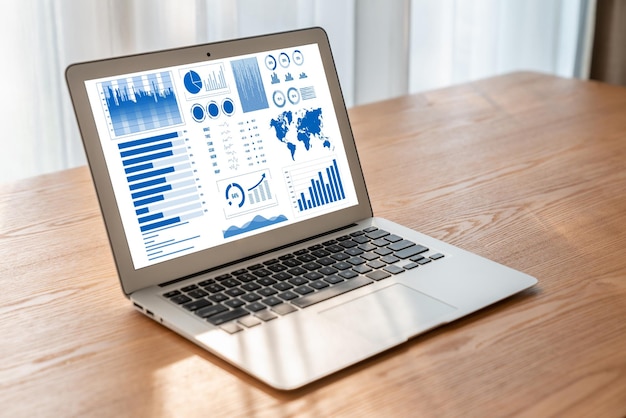 El panel de datos de negocios proporciona análisis de inteligencia de negocios modernos para la planificación de estrategias de marketing