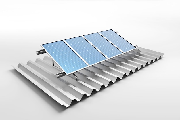 Panel solar 3D en el techo de la fábrica