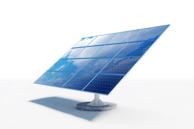Foto panel solar de energía verde alternativa aislado en fondo blanco espacio de copia de medios mixtos