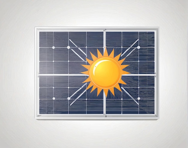 panel solar con el sol en él