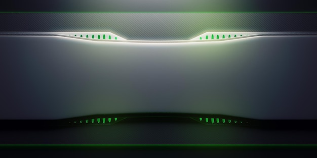 Panel verde brillante en el frente
