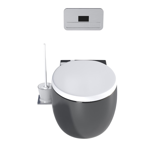 Panela de banheiro isolada em um bidete de fundo branco ilustração 3D e renderização CG