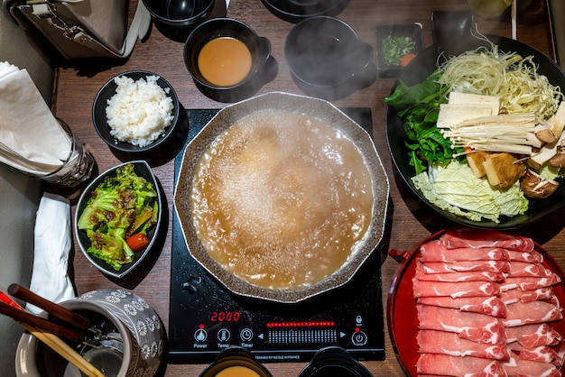 Panela Quente para o Shabu Shabu Japonês e Sukiyaki