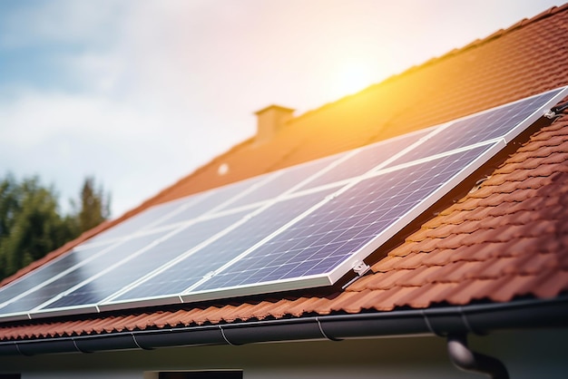 Paneles fotovoltaicos en el tejado de una casa