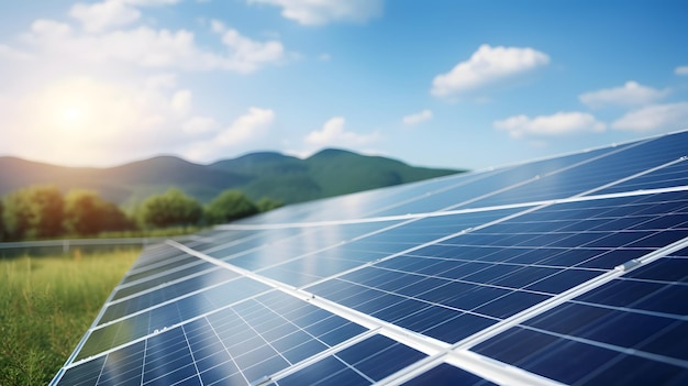 paneles solares en un campo verde transición verde energía solar a partir de fuentes renovables