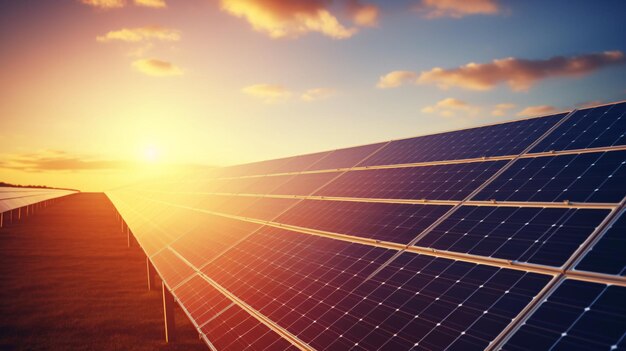 Foto paneles solares en un campo