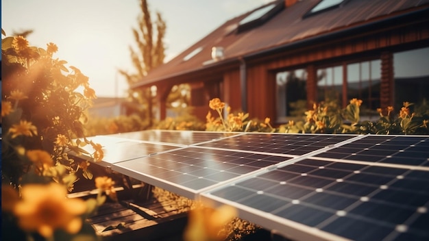 Paneles solares en la casa