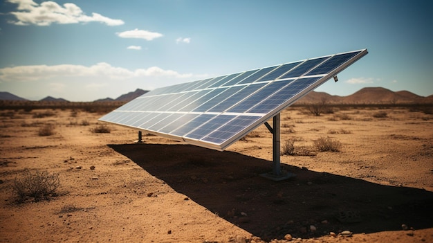 Foto paneles solares en el desierto accidentado