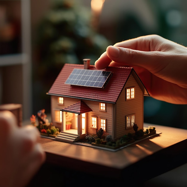 Paneles solares energía verde para el hogar fondo blanco generativo ai