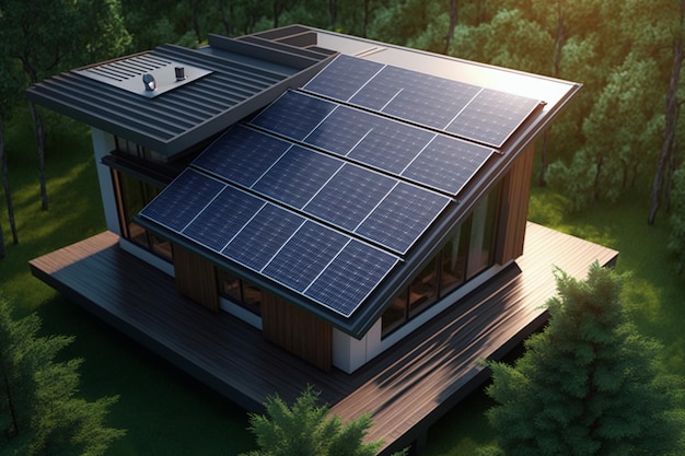 Paneles Solares Fotovoltaicos Ai generativa