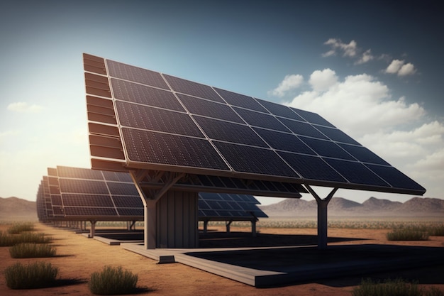 Paneles Solares Fotovoltaicos Ai generativa
