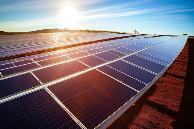 Paneles solares en una granja solar