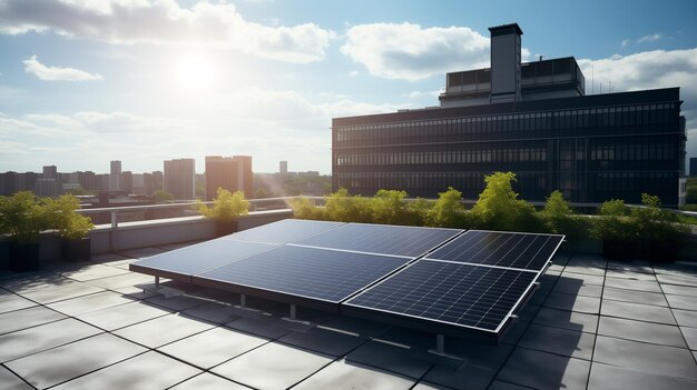 Los paneles solares instalados en edificios de oficinas se convierten en tecnología verde