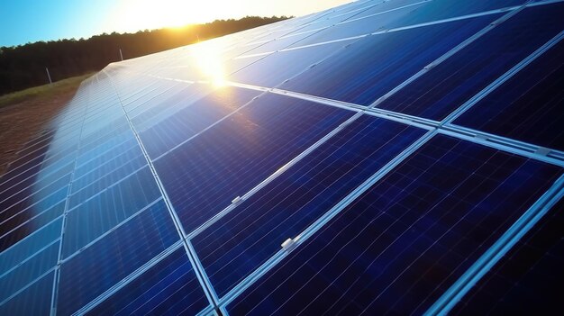 Paneles solares que producen energía eléctrica