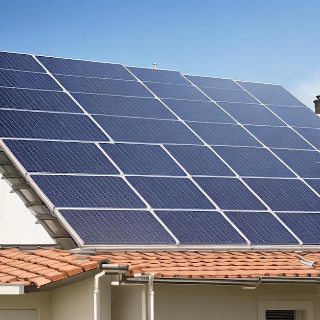 Paneles solares en el tejado generados por IA