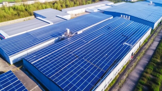 Paneles solares en vista aérea.