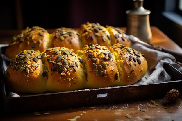 Panes de calabaza artesanales con semillas de Calabaza