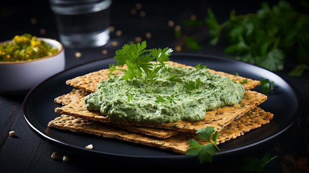 Panes crujientes con especias de cilantro