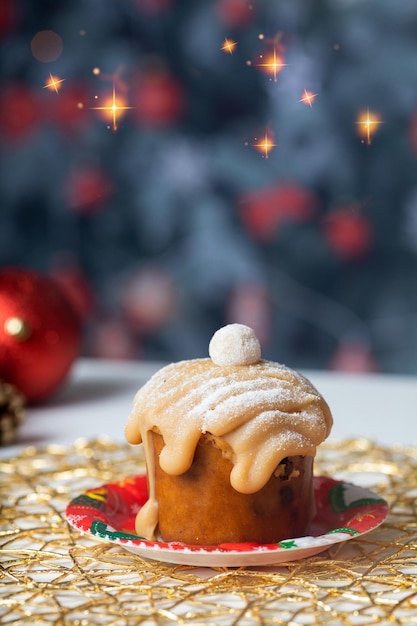 panetone de chocolate decorado para o natal