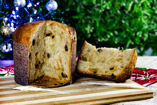 Foto panetone de natal saboroso.