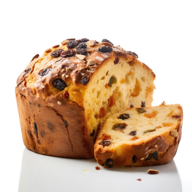 Panettone aislado en blanco IA generativa