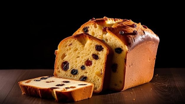 Panettone Ein traditionelles italienisches süßes Brot, das normalerweise während der Weihnachtsfeiertage gegessen wird