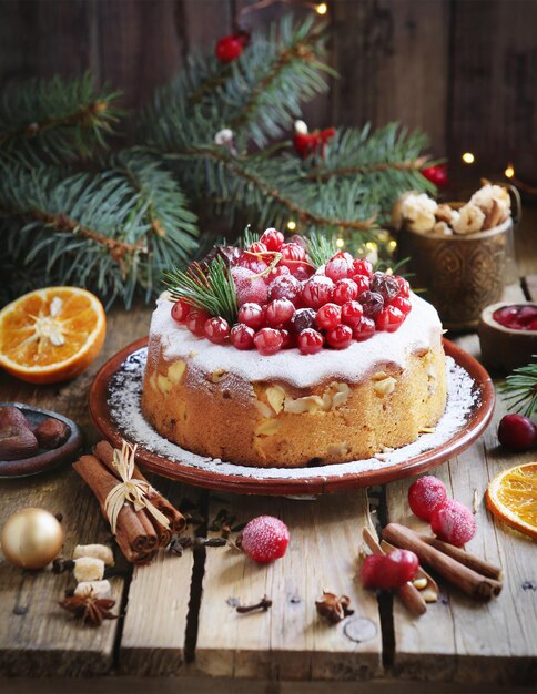 Foto panettone de navidad hecho en casa