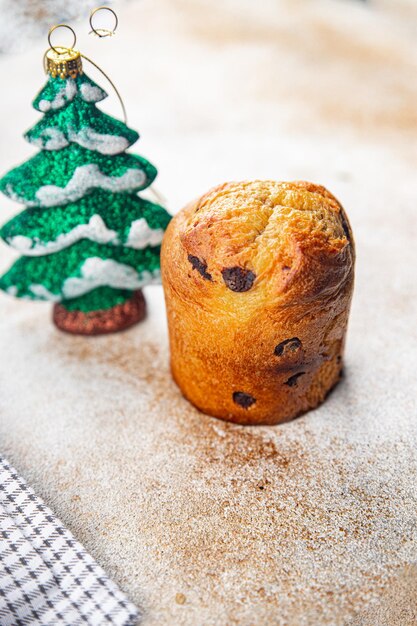 panettone panadería de Navidad pastelería dulce frutas secas chocolate postre dulce de Navidad regalo de vacaciones