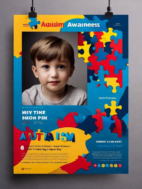 Foto panfleto do dia mundial de conscientização sobre o autismo