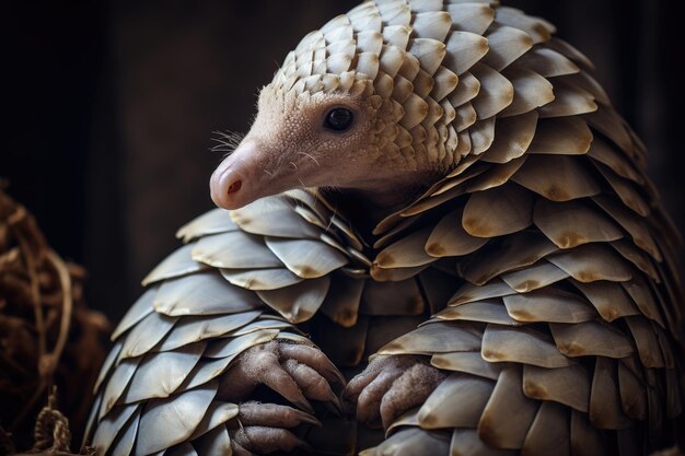 Pangolin, der sich vorsichtig in seiner Umgebung bewegt