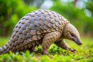 Foto el pangolín indio el pangolín indiano caminando por la hierba