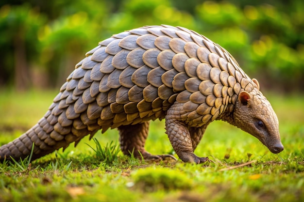 Foto el pangolín indio el pangolín indiano caminando por la hierba