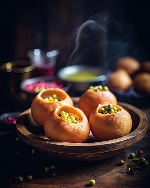 Foto panipuri comida india ia generativa