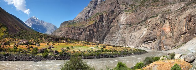 Panj River an der Grenze zwischen Tadschikistan und Afghanistan