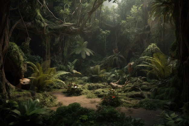 Pano de fundo da selva para exibição de modelos e objetos