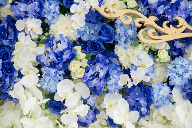 pano de fundo de casamento com flores e decoração de casamento