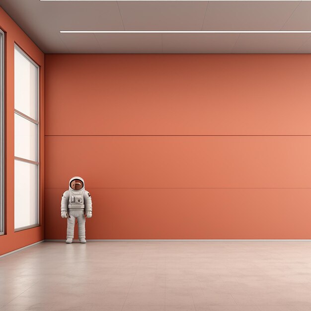 Pano de fundo de produto laranja sala vazia pano de fundo espaço aberto interior modelo de parede interior