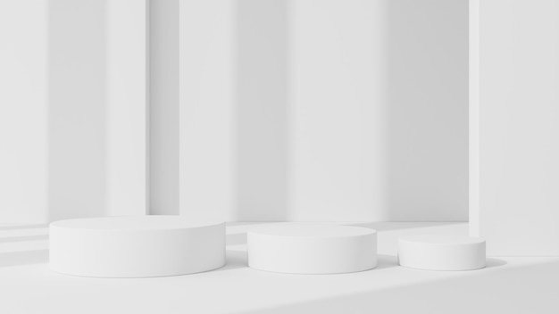 Pano de fundo de produto mínimo com fundo de pódio de espaço de design branco