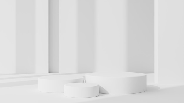 Pano de fundo de produto mínimo com fundo de pódio de espaço de design branco