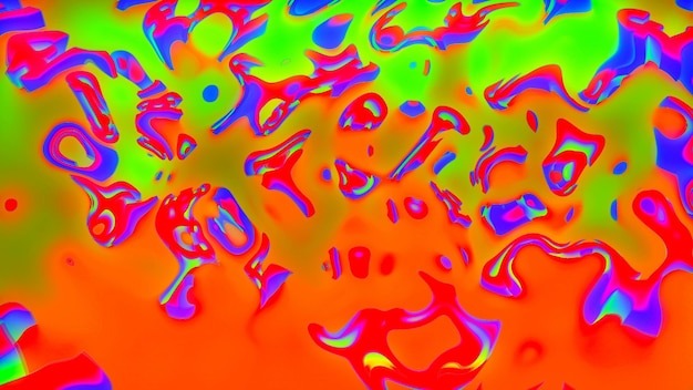 Pano de fundo de renderização de computador 3D abstrato brilhante colorido psicodélico fundo de malha de paleta colorida