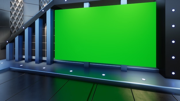 Pano de fundo para programas de TV TV no Wall3D Virtual News Studio Background renderização em 3D