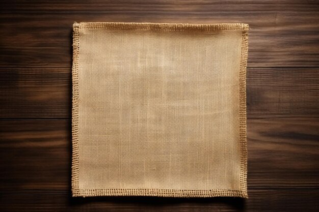 Pano de tecido na mesa de madeira Ai generative