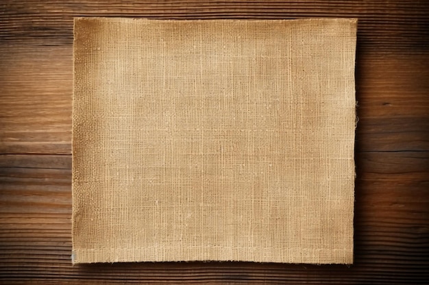 Pano de tecido na mesa de madeira Ai generative
