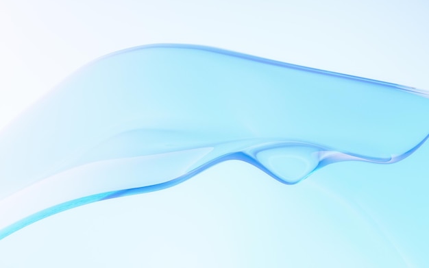 Pano de vidro transparente de onda fluida renderização em 3d