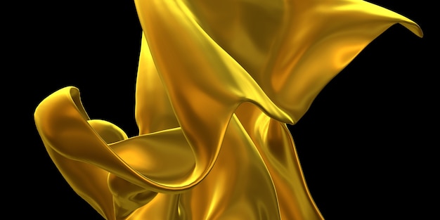 Pano ornamentado dourado, folha de ouro amassado superfície de ouro fundo abstrato ilustração 3D