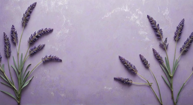 un paño púrpura con una imagen de una planta de lavanda en él