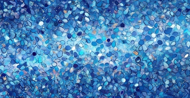 Panorama-abstrakte blaue Mosaik-Hintergrundtextur, AI-generiertes Bild