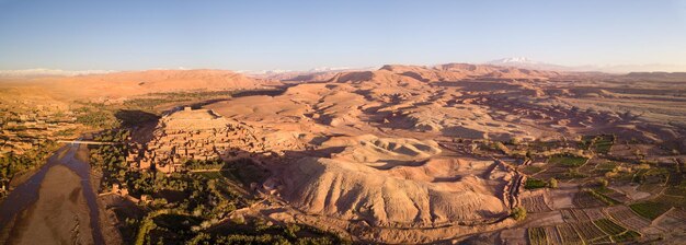 Panorama aéreo de Ait Ben Haddou en Marruecos